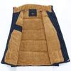 Men's Winter Fleece-Lined Thickened Plus Size Thermal Vest Solid Color Stand Collar Multi-Pocket Sleeveless Jacket