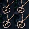 Customizable Love Pendant Necklace with Zircon 26 Letter Initial Jewelry for Men And Women