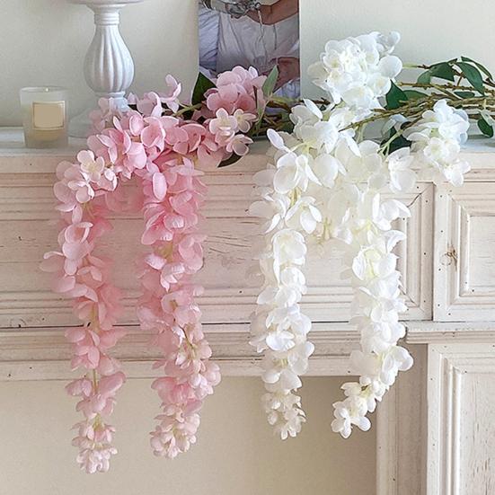 Flori artificiale agățate, flori false realiste, viță de vie rezistentă la intemperii, flori false pentru coș agățat, arc, decor interior și exterior