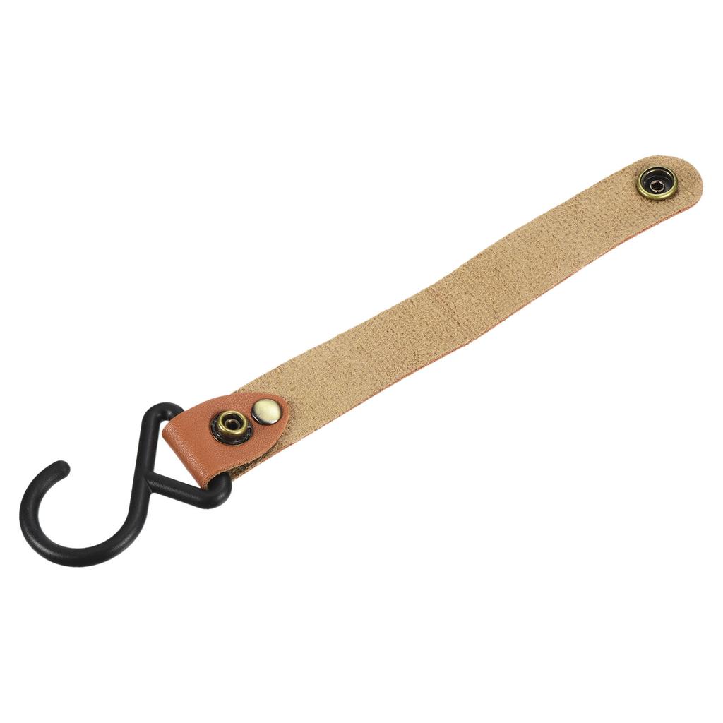 1/2/4pcs Outdoor Camping Triangle S-shaped Hook PU Leather Hook Wind Rope Keychain S Hook Tent PU Clothesline Hook Camping Hook