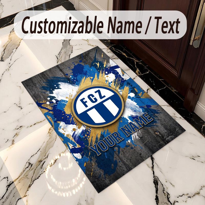Crystal Velvet Rug FC Zürich Print Custom Name Text Floor Mat Home Decor