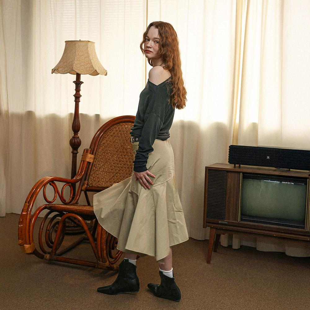 Deondeulob Dd_Bevel Edge Skirt_Beige