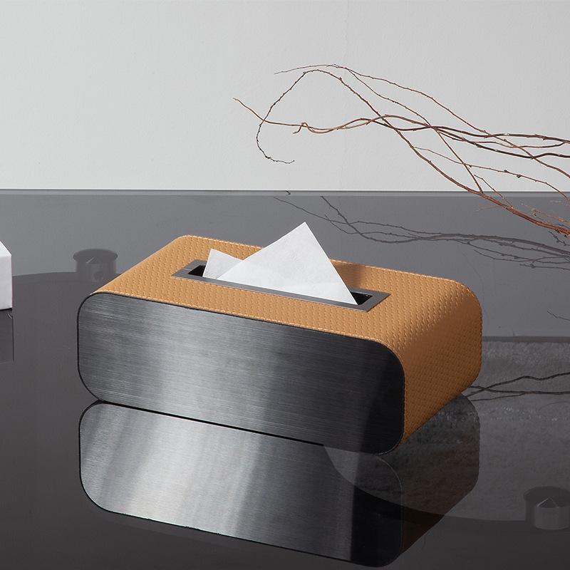 Modern Simple Tissue Box Living Room Creative Desktop Paper Box Restaurant Napkin Storage Box Luxury Home Decoration Ornaments