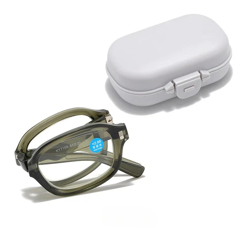 

Портативные очки для пресбиопии с изменяющим цвет, для улицы, фотохромные очки высокой четкости, винтажные складные очки для чтения 1.5