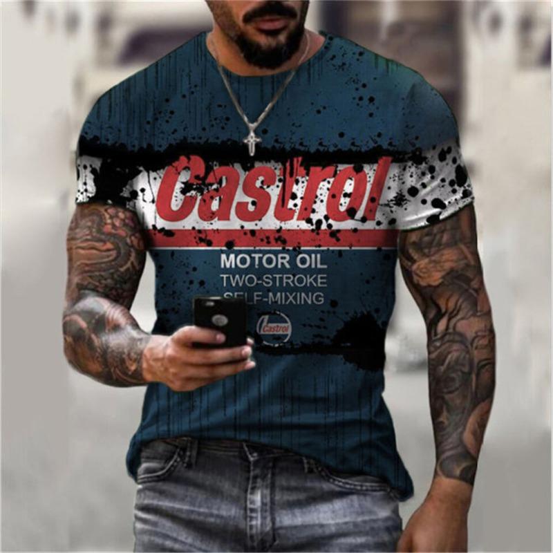 Summer 3D Digital Printed T-shirt Men's Casual Wolf Pattern Loose and Trendy Casual Round Neck Short Sleeved Top T-Shirts Men’s