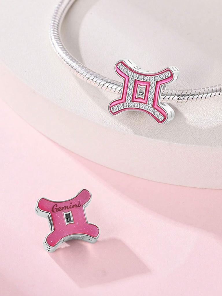 Charm Bead Components Plata Pink symbol Bead Components Charm Bead Component Copper Metal Plated Compatible With Charm Bead Components Copper Metal