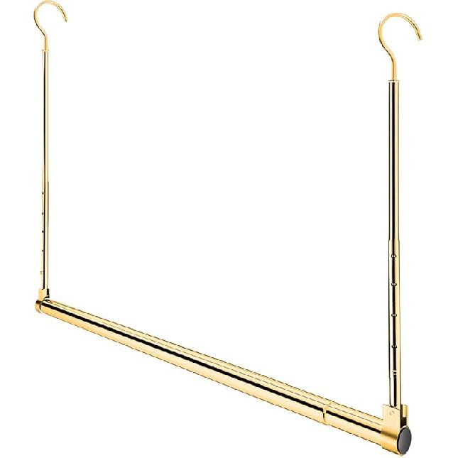 Adjustable Hanging Closet Rod, Extender Hanging Rod, Closet Hanging Organizer, Heavy Duty Closet Bar, Hanging Rod (1 Pack, Chrome) 1 Pack золотой