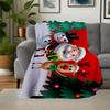 Christmas Santa Claus Snowman Reindeer Greeting CardBlanket Flannel Throw Blanket for Sofa, Bed, Travel, Camping, Office, Couch, Chair, And