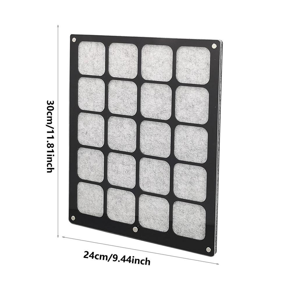 20 Girds Pin Collection Display s průhledným akrylovým prachotěsným krytem Display Box pro brož, medaili, odznak, cestovní brože, kancelářské sponky