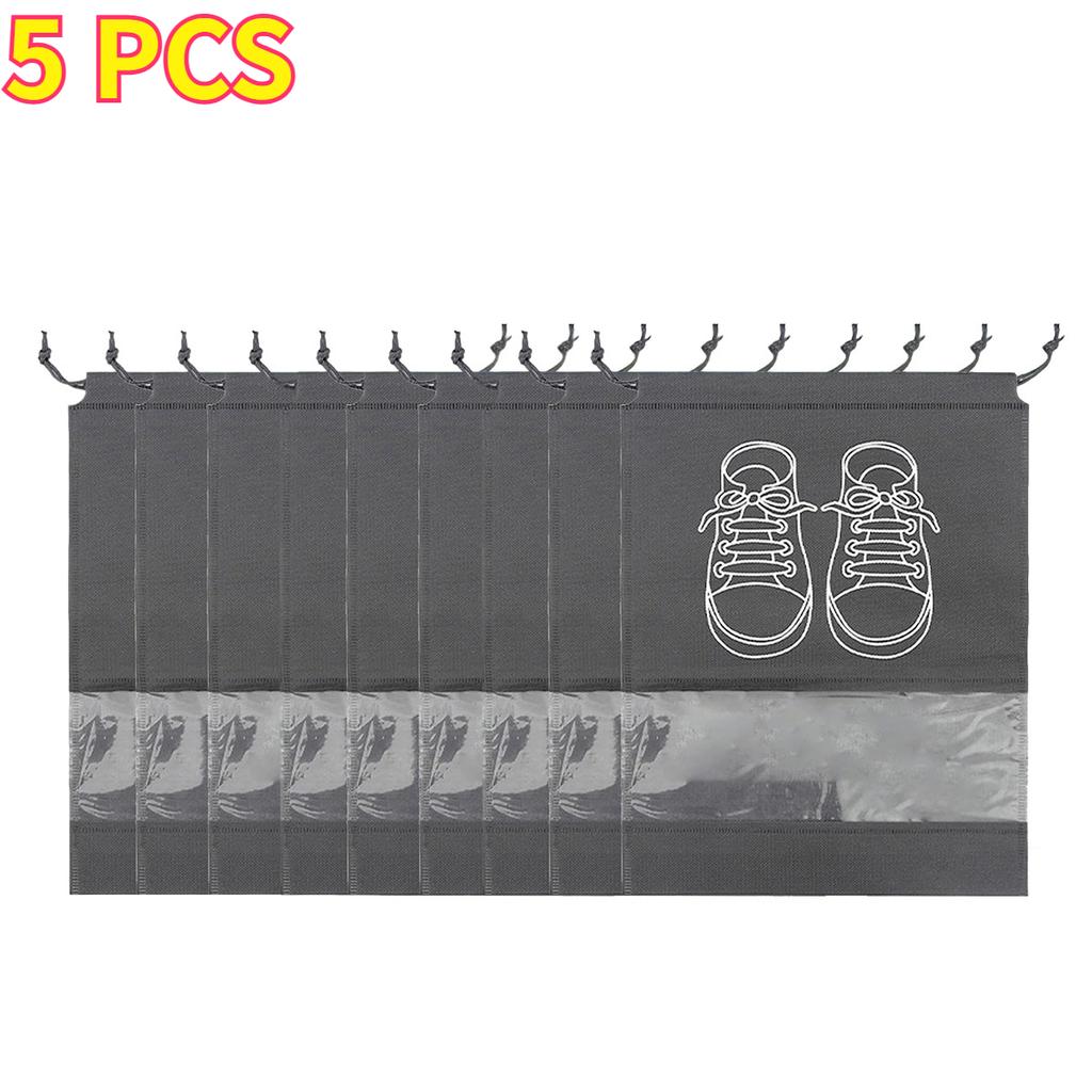 5/10/15 PCS Travel Shoe Bag with Clear Window – Dustproof Reusable Organizer for Boots & Sneakers, Fits Suitcase, Gym Bag & Home