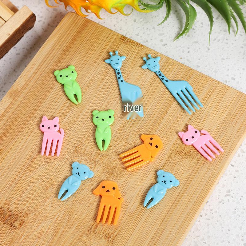 Creative Cartoon Mini Plastic Fruit Forks for Kids - Fun Dessert and Cake Skewers