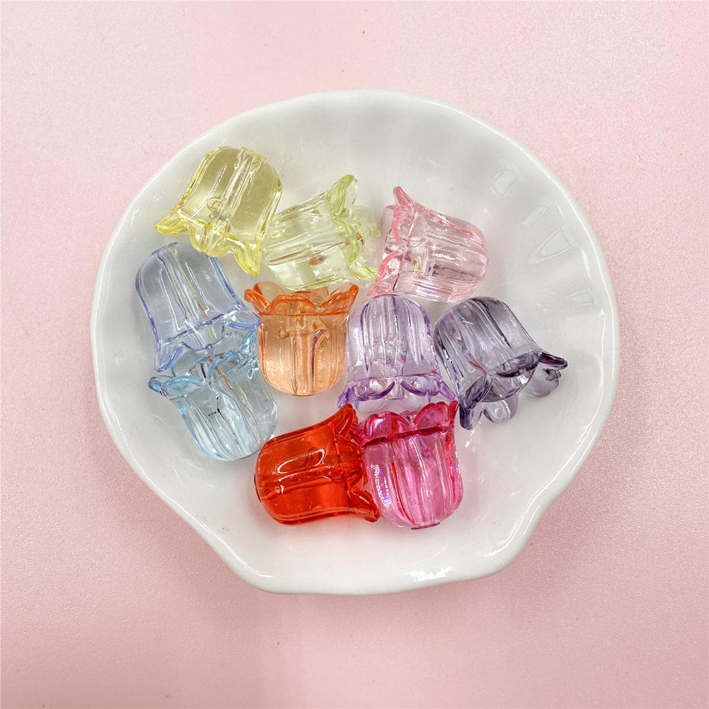 30Pcs 17*15mm Handmade Material Jewelry Making Accessories DIY  Necklace Bracelets Flowers Lily Of The Valley Transparent Acrylic Loose Beads Creative
