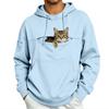 Hanorac supradimensionat pentru femei cu buzunare laterale cu fermoar Imprimeu pisică Grafică 3D Sweatshirt Streetwear
