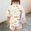 Kids Casual Two Piece Set Short Sleeve Top and Shorts Animal Pattern Lightweight Comfortable Summer Outfit for Boys and Girls