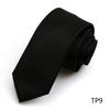 Men'S Premium Business Waterproof 8Cm Tie Polyester Trendy Sparkle 7.5Cm Pure Black Striped Hand Tie