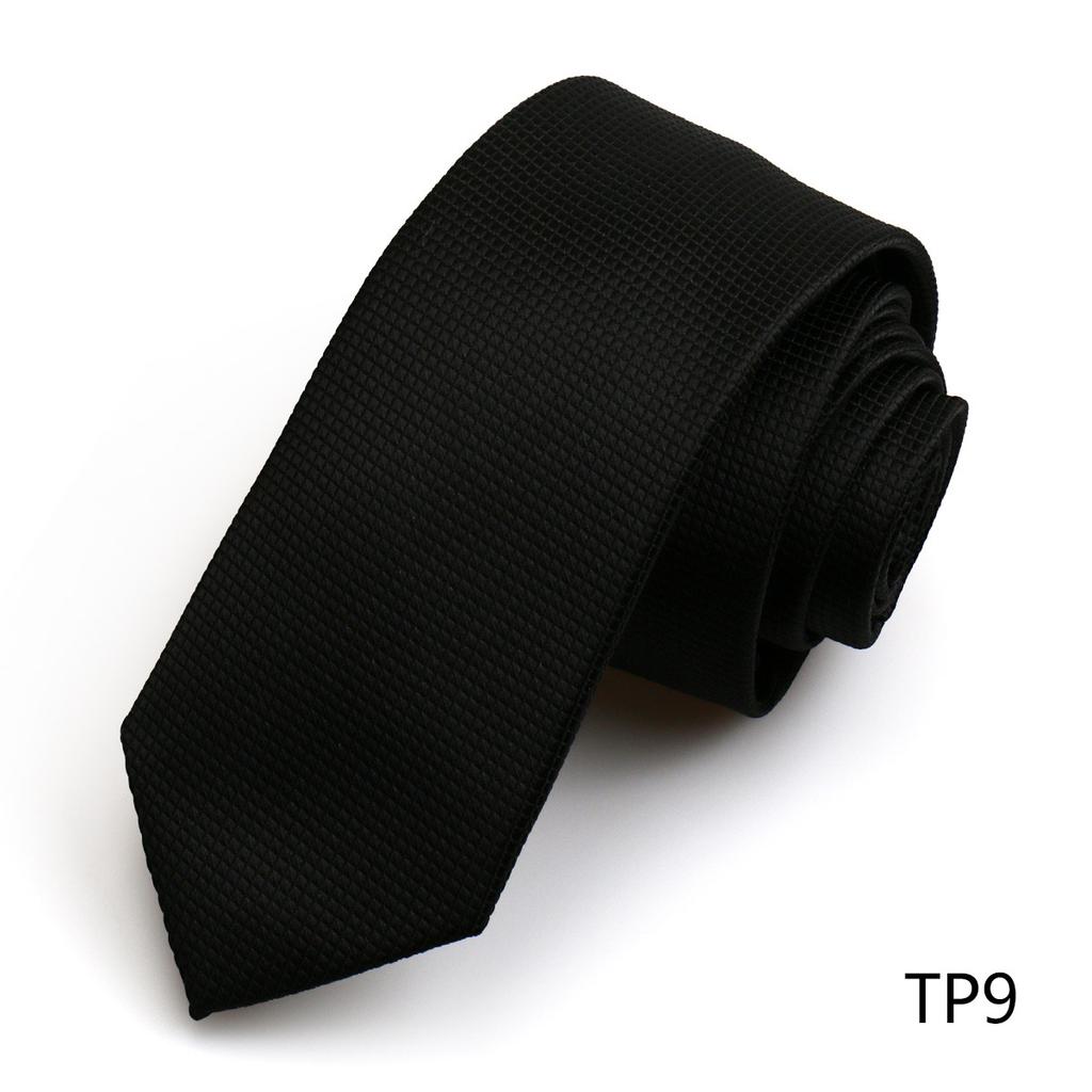 Men'S Premium Business Waterproof 8Cm Tie Polyester Trendy Sparkle 7.5Cm Pure Black Striped Hand Tie