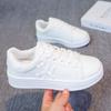 2025 New Little White Shoes Women's Platform Heightening Casual Sports Board Shoes Versatile Breathable Bread Shoes