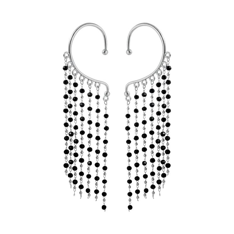 Non Pierced Metal Tassel Ear Hook Earrings 1Pair Without Ear Hole Elegant Fashion Jewelry for Women Work Attire