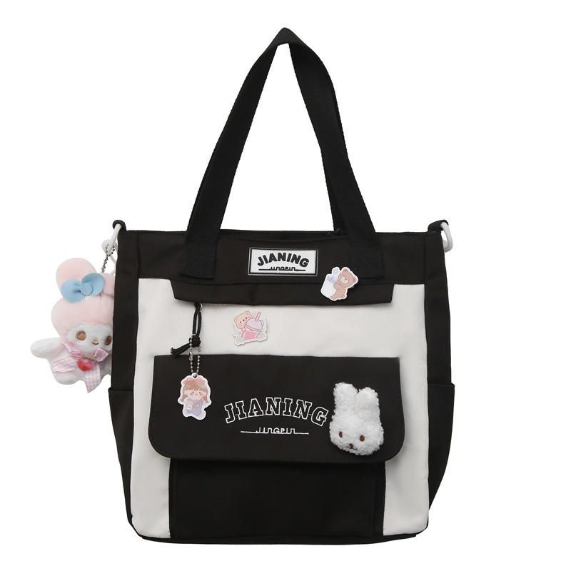 

Рюкзак большой емкости, повседневный рюкзак для девочек, ученица средней школы, простая школьная сумка handbag чёрный