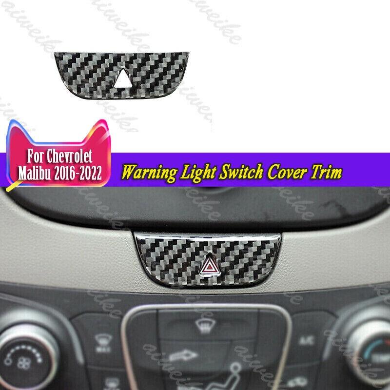 Carbon Fiber Warning Light Switch Cover Trim Fit For Chevrolet Malibu 2016-2024