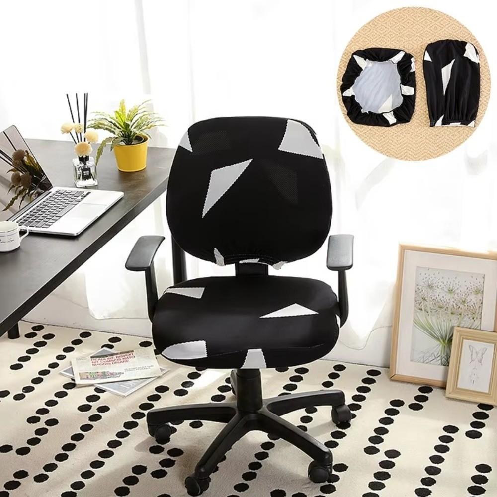 Fashion Stretch Spandex Split Seat Cover Removable Elastic Office Chair Cover Seat Protector Anti-dust Armchair Slipcovers