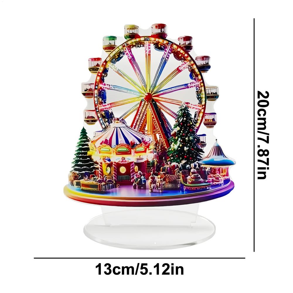 

Christmas Ferris Wheel Acrylic 2D Holiday Decoration Ferris Wheel Christmas Tree for Thanksgiving Birthday Offices Home Room