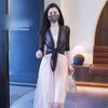Shiny Mesh Shawl Transparent Short Coat Sunscreen Cropped Blouse  Winter/Autumn/Spring/Summer
