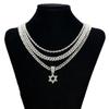 Versatile Punk Style Rhinestone-Inlaid Hip Hop Star Pendant Necklace in Zinc Alloy