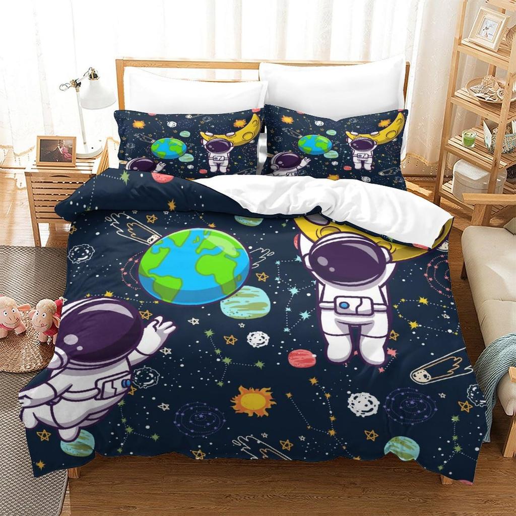 Cartoon Space Down Comforter Set Bedding Set Duvet Cover 3-piece Set