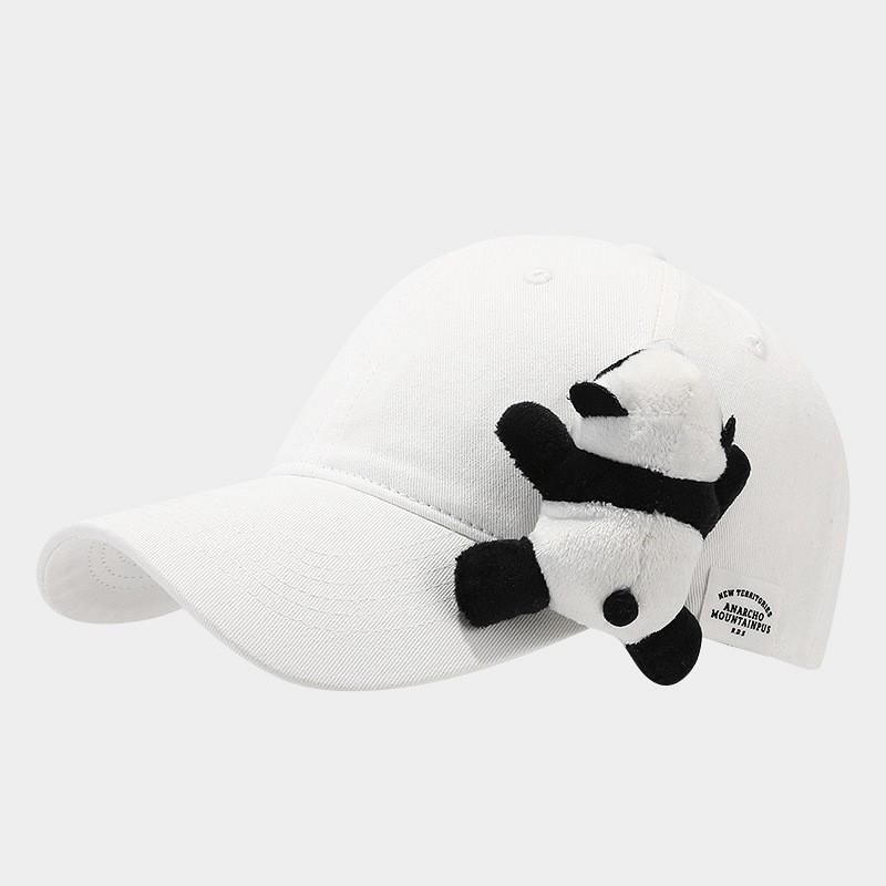 Cute Panda Embroidered Baseball Cap For Women Summer Sun Protection With Curved Brim And Adjustable Strap