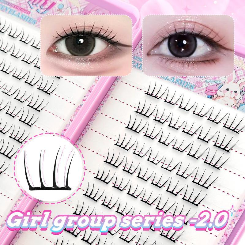 Stylish False Eyelashes Inspired Design Comic Fluffy Clustered Slender Self-Adhesive Segmented Lashes Perfect For Everyday