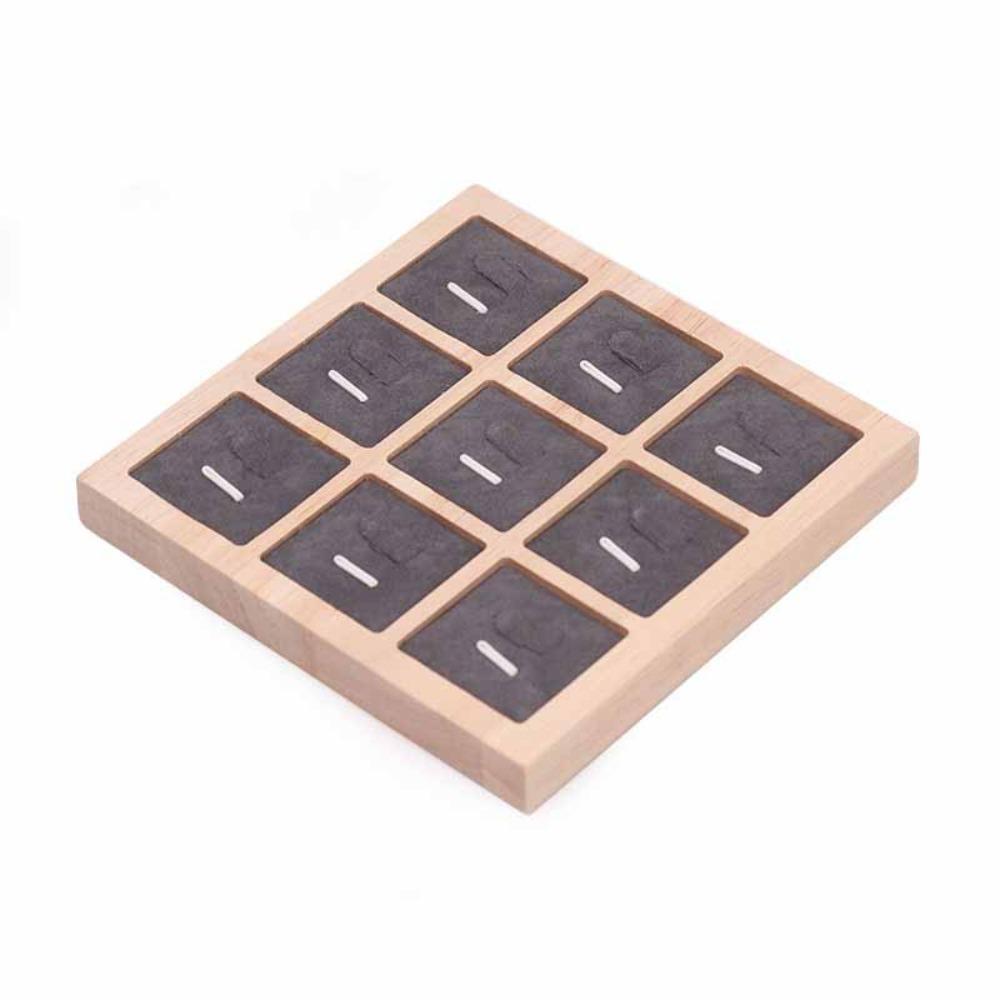 9 Grids Wooden Jewelry Show Props Ring Holder Case Wedding Ring Box Earrings Rings Organizer  Women