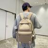 Schoolbag1011 new versatile black schoolbag male college student large capacity backpack female junior high school girl solid color backpack