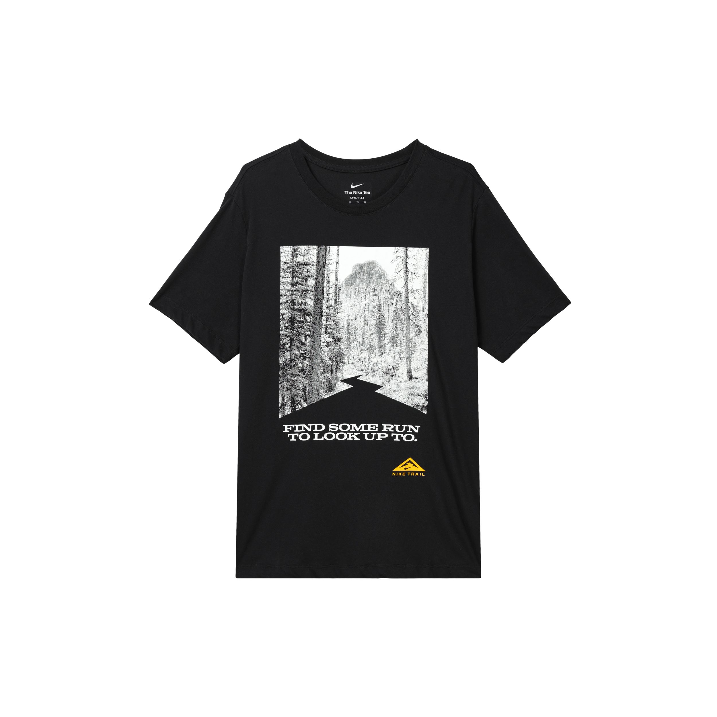 

Мужская прямая футболка с круглым вырезом и короткими рукавами Nike с пейзажным принтом и буквенным принтом, черные DM5434-010 S