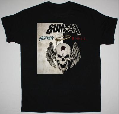 Heaven x Hell Sum 41 Band Schwarzes T-Shirt Oberteile T-Shirt Baumwolle Unisex
