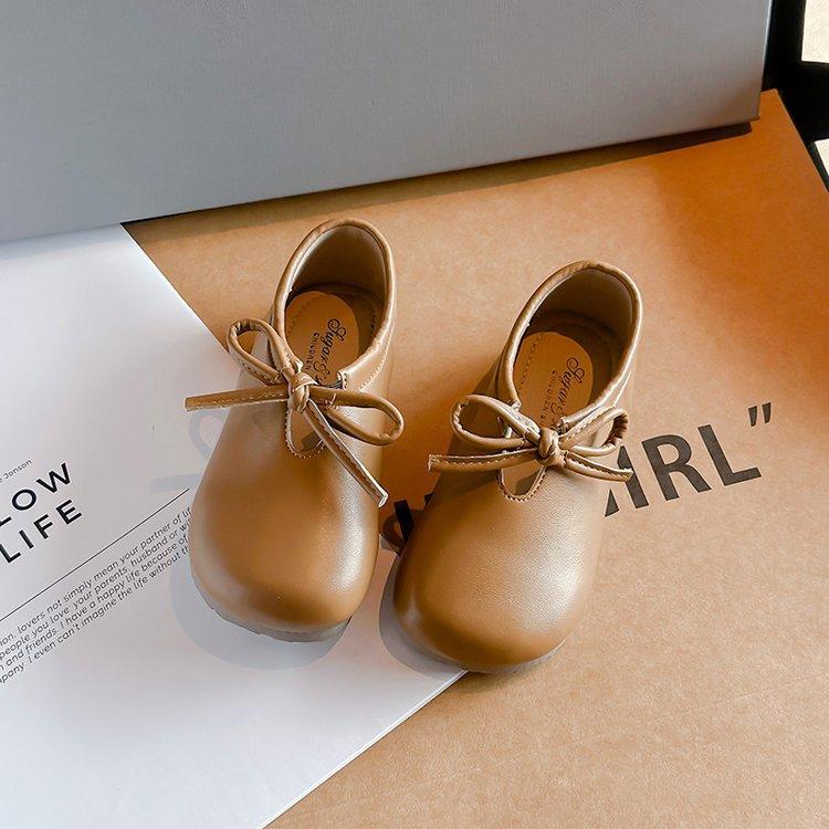 Girls' foreign style small leather shoes 2025 spring new children's girls princess shoes baby bow Mary Jane single shoes