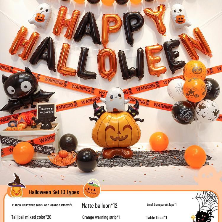 Halloween Balloon Decorations - Pumpkins, Ghosts, Bats, Skulls for Party Ambience