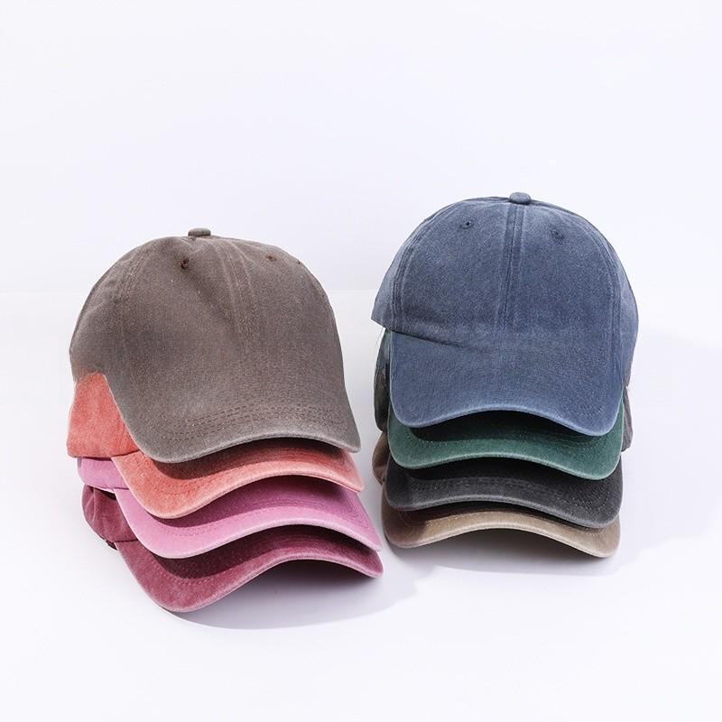 Cotton Wash Vintage Baseball Cap With Curved Brim For Casual Men And Women