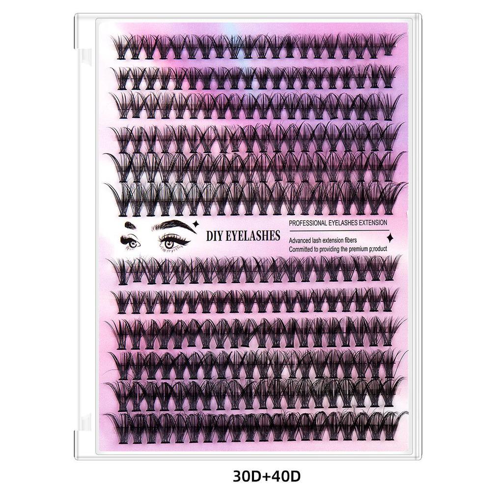 240 Cluster 3040D Falsche Wimpern: 10-14mm DIY Natürliche Dichte Segmentierte Wimpern