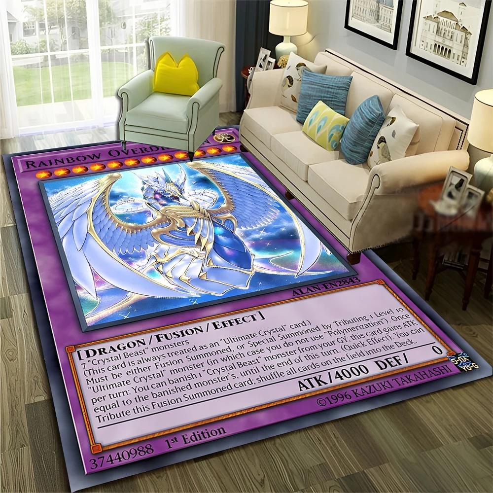 Y-Yu-Gi-Oh Monsterkarte Anime Teppich Cartoon Fußmatte für Wohnzimmer und Schlafzimmer Dekorative Fußmatte Kinderbereich Teppich Rutschfester Teppich