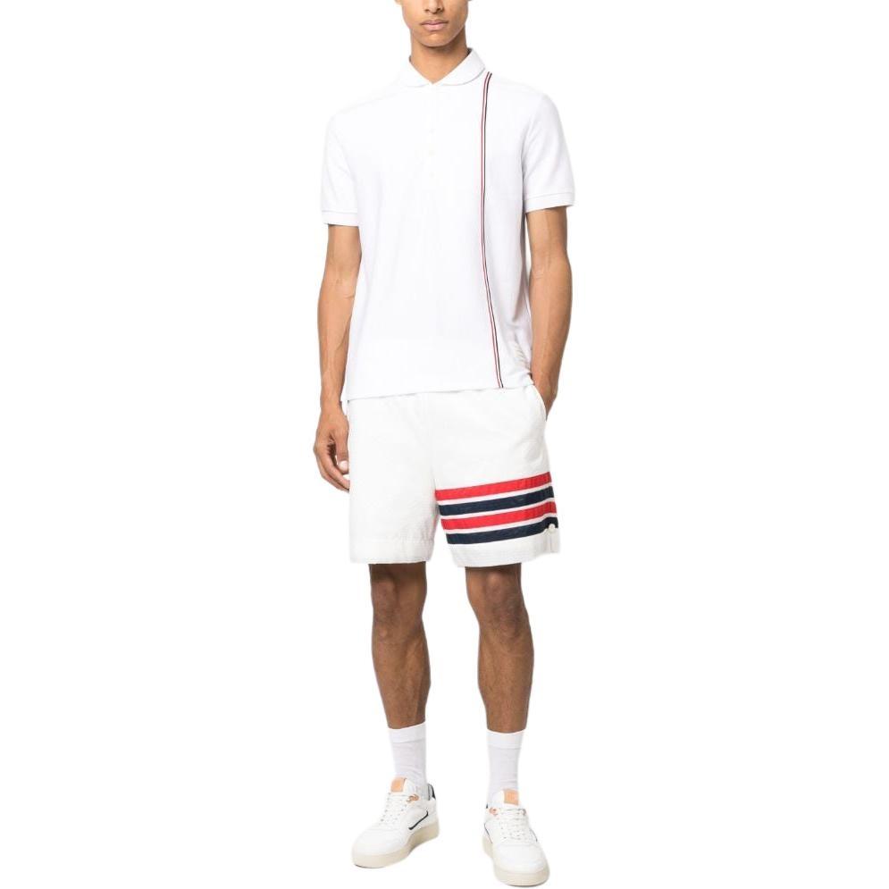 THOM BROWNE Jersey Short Sleeved Collection Polo Shirt Men's MJP196A-J0138-100