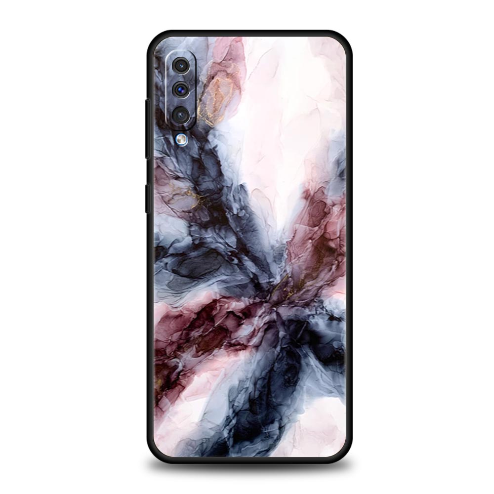 Ink Brush Painting Marble Case For Samsung A54 A52 A24 A14 A50 A72 A70 A30 A40 A20S A20E A02S A12 A22 A34 A42 A32 5G A04s Cover