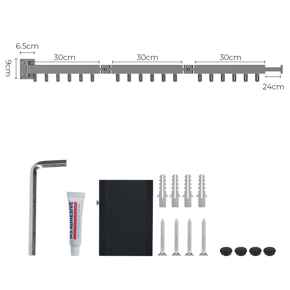 Folding Clothes Hanger Wall Mount Space Saving Aluminum Retractable Indoor and Outdoor Cloth Drying Rack