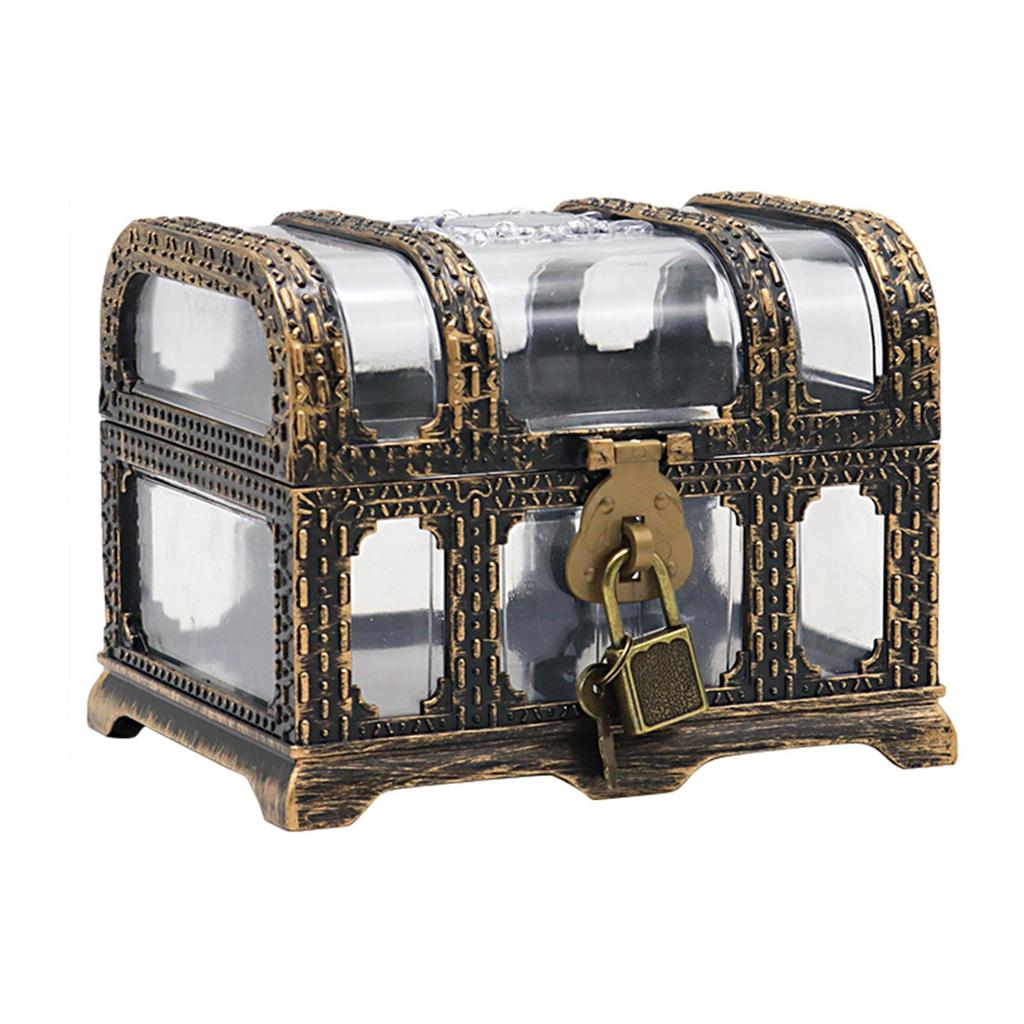 Pirate Treasure Chest Transparent Keepsake Case Jewelry Box for Pirate Party