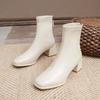 Fashion Autumn Winter Short Plush Women Ankle Boots Ladies Concise Thick Heel Short Botas Zapatos De Mujer 2025