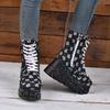 Large Size Woven Women's Boots Old Thick-soled Short Fashion Boots Side Zipper High-heeled Spring and Autumn Versatile Women's Boots