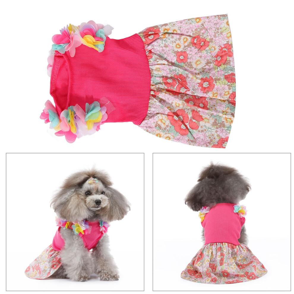 Bohemian Doggie Summer Clothes For Comfortable Fit, Easy On/Off Experience With Halter Neck Design, Small Dog Breeds Lace Boho Dog Dress Pet Apparel,