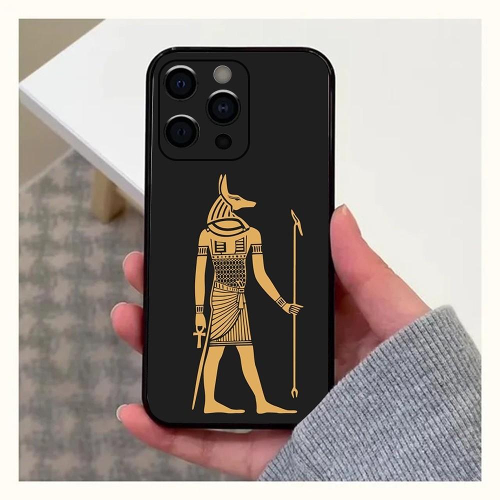 

Egypt Pharaoh Mural Phone Case For Apple iPhone 15,14,13,12,11,Pro,X,XS,Max,XR,Plus,Mini Soft Black Cover iPhone11PRO