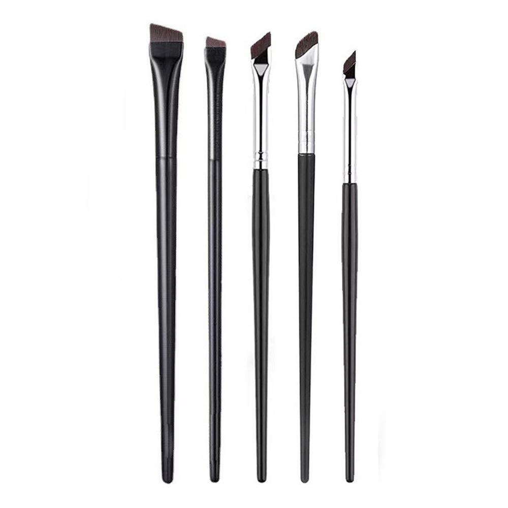 5-Piece Makeup Brush Set Sickle Eyeliner Angled Blade Eyebrow Brush Detail Brushes
