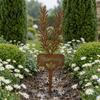 Gartendeko für Innenhöfe Rasenflächen Metallpflanzenstab Rostiges Rosmarinetikett Dekorative Kräuteretiketten Outdoor Thymian-Markierer Hofkräuter Hochbeet Pflanzgefäß